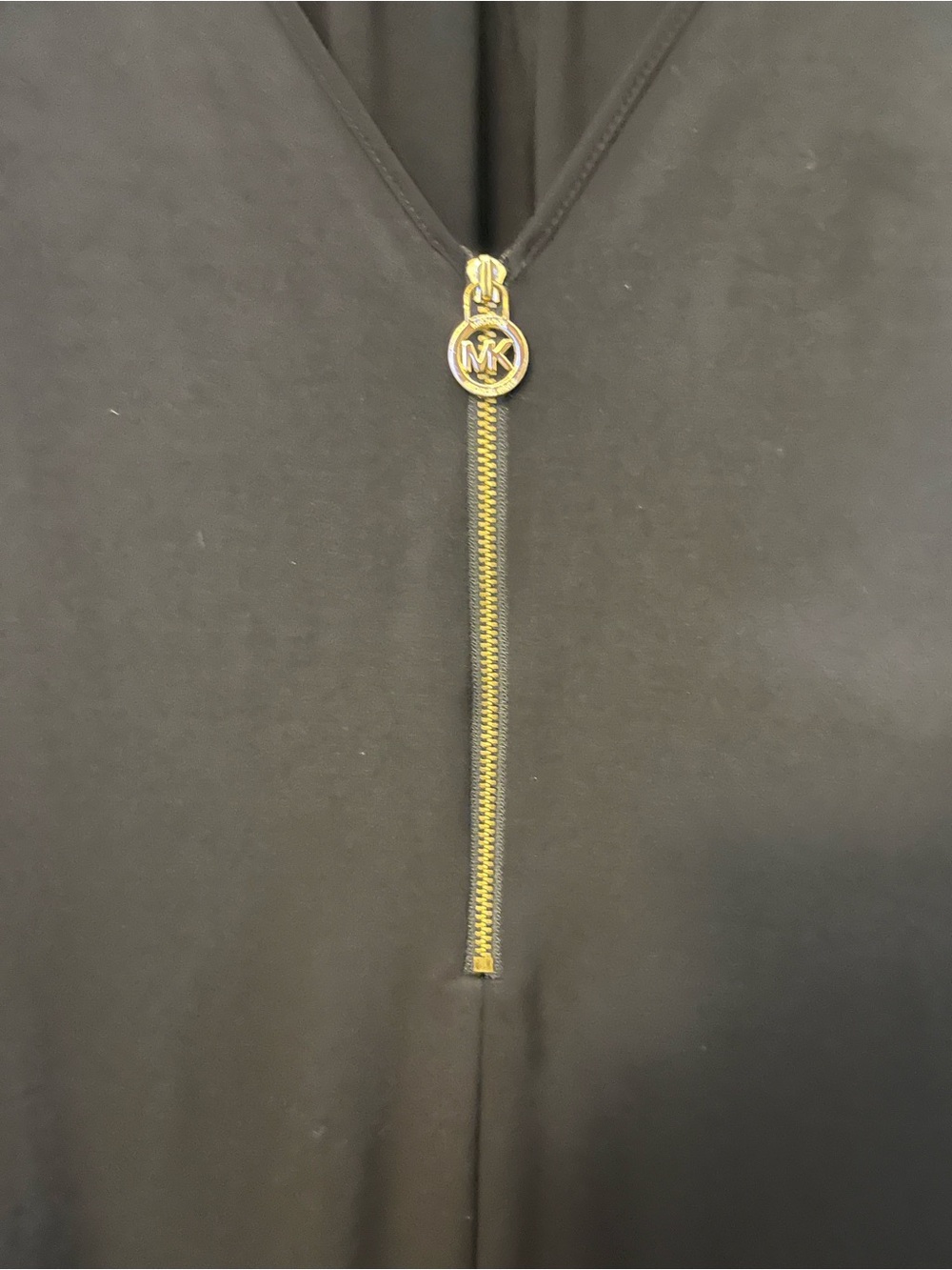 MICHAEL Michael Kors Black V-Neck Zip-Front Long Sleeve Blouse 3X - Picture 3 of 4